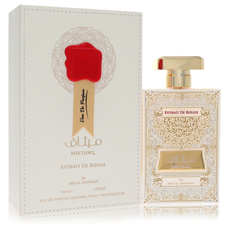 Ard Al Zaafaran Meethaq Extrait De Rouge by Al Zaafaran Eau De Parfum Spray (Unisex) 3.4 oz for Men - Fragrance Spice