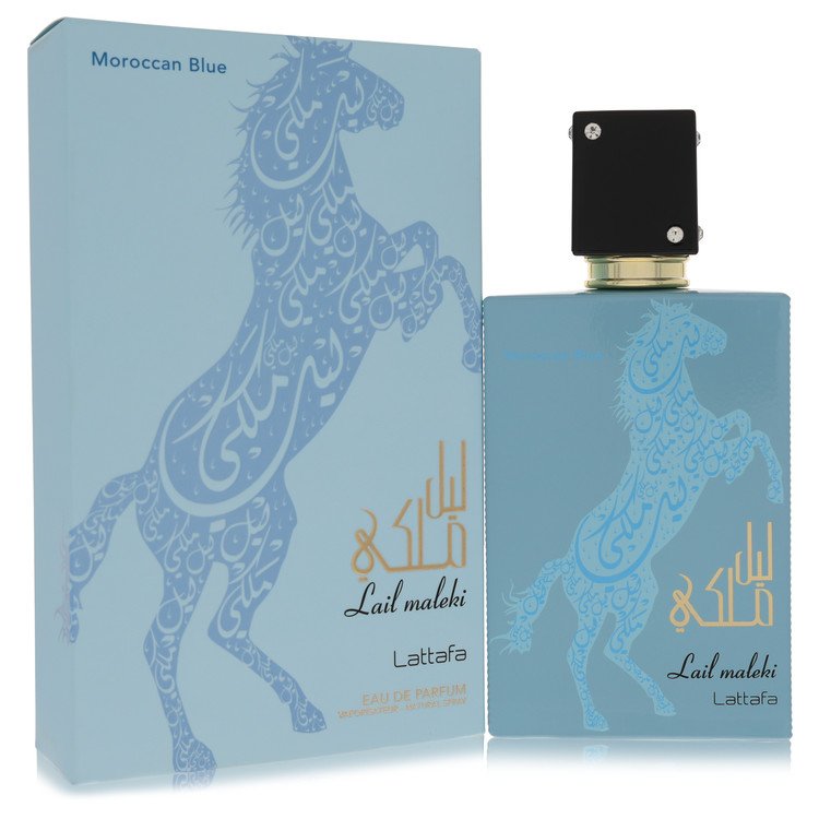 Lattafa Lail Maleki Morrocan Blue by Lattafa Eau De Parfum Spray (Unisex) 3.4 oz for Men - Fragrance Spice