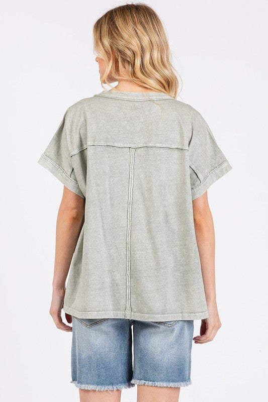 Mittoshop PEACE Round Neck Short Sleeve T-Shirt - Fragrance Spice
