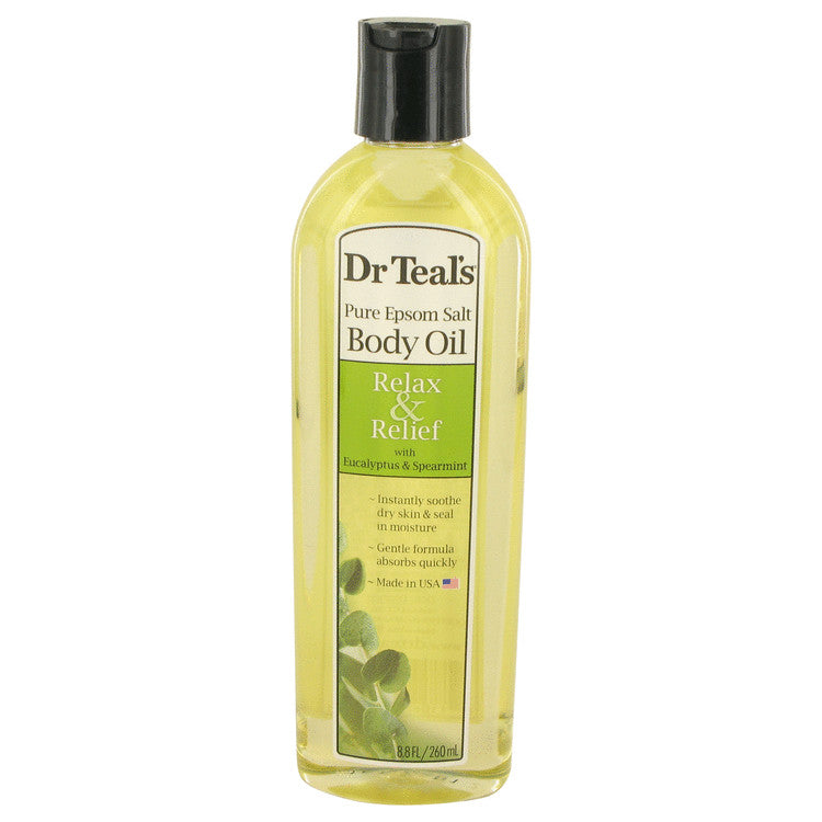 Dr Teal's Bath Additive Eucalyptus Oil by Dr Teal's Pure Epson Salt Body Oil Relax & Relief with Eucalyptus & Spearmint 8.8 oz for Women - Fragrance Spice