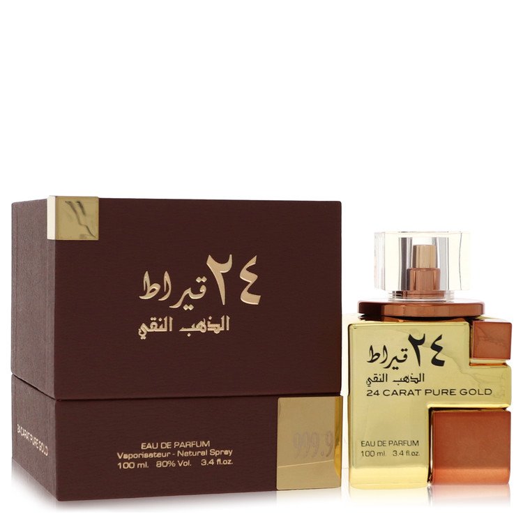 Lattafa 24 Carat Pure Gold by Lattafa Eau De Parfum Spray (Unisex) 3.4 oz for Men - Fragrance Spice