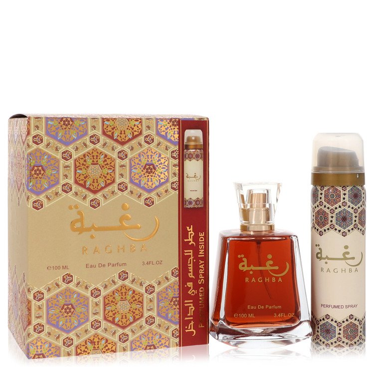 Lattafa Raghba by Lattafa Eau De Parfum Spray Plus 1.7 oz Deodorant Spray 3.4 oz for Men - Fragrance Spice