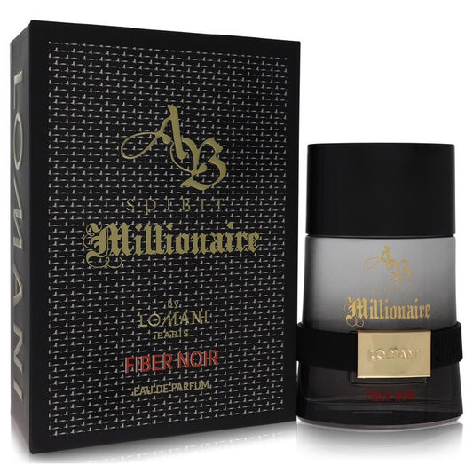 Ab Spirit Millionaire Fiber Noir by Lomani Eau De Parfum Spray 3.3 oz for Men - Fragrance Spice