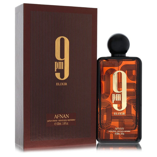 Afnan 9Pm Elixir Intense by Afnan Parfum Intense Spray (Unisex) 3.4 oz for Men - Fragrance Spice