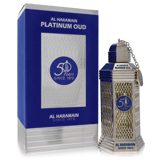 Al Haramain 50 Years Platinum Oud by Al Haramain Eau De Parfum Spray (Unisex) 3.3 oz for Women - Fragrance Spice
