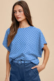 Annie Wear Checkered Round Neck Short Sleeve T-Shirt - Fragrance Spice