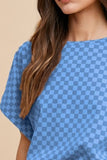 Annie Wear Checkered Round Neck Short Sleeve T-Shirt - Fragrance Spice