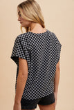 Annie Wear Checkered Round Neck Short Sleeve T-Shirt - Fragrance Spice