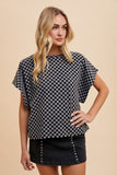 Annie Wear Checkered Round Neck Short Sleeve T-Shirt - Fragrance Spice