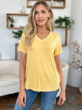 Basic Bae Bamboo Full Size V-Neck High-Low T-Shirt - Fragrance Spice
