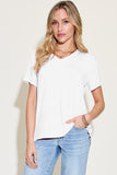 Basic Bae Bamboo Full Size V-Neck High-Low T-Shirt - Fragrance Spice