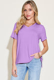 Basic Bae Bamboo Full Size V-Neck High-Low T-Shirt - Fragrance Spice