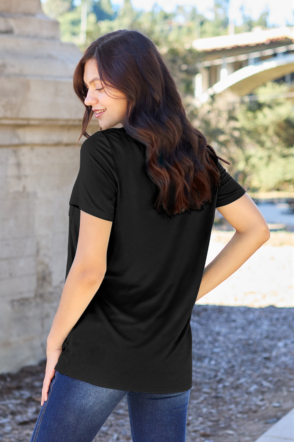 Basic Bae Bamboo Full Size  V-Neck Short Sleeve T-Shirt - Fragrance Spice