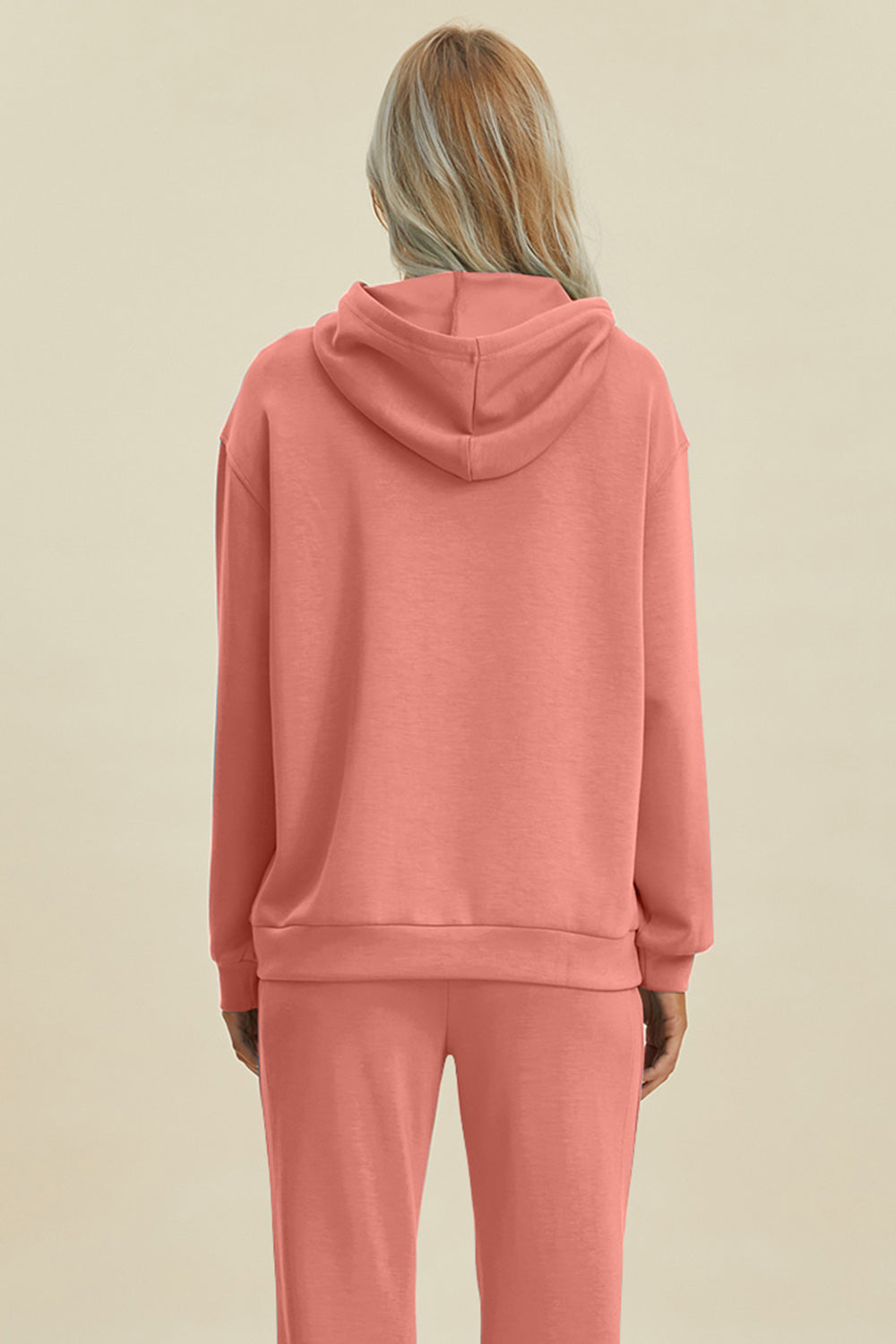Basic Bae Full Size Air Scuba Drawstring Long Sleeve Hoodie with Kangaroo Pocket - Fragrance Spice