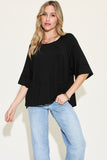 Basic Bae Full Size Bamboo Round Neck Exposed Seam T-Shirt - Fragrance Spice