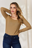 Basic Bae Full Size Ribbed Long Sleeve T-Shirt - Fragrance Spice