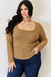 Basic Bae Full Size Ribbed Long Sleeve T-Shirt - Fragrance Spice