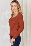 Basic Bae Full Size Ribbed Long Sleeve T-Shirt - Fragrance Spice