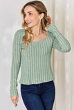 Basic Bae Full Size Ribbed Long Sleeve T-Shirt - Fragrance Spice
