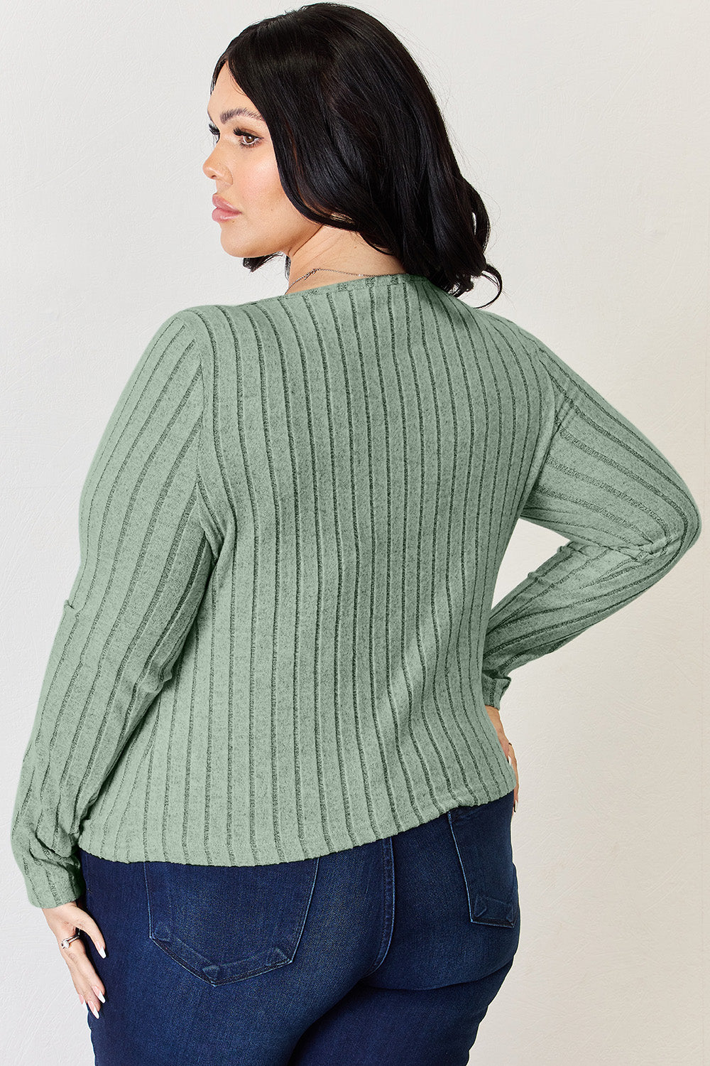 Basic Bae Full Size Ribbed Long Sleeve T-Shirt - Fragrance Spice