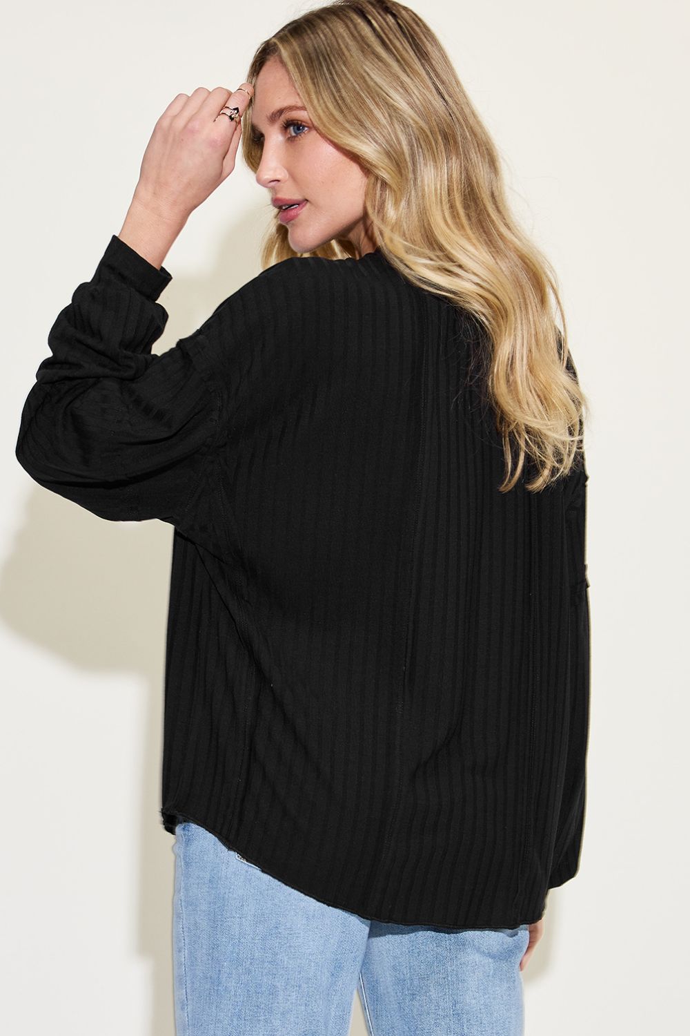 Basic Bae Full Size Ribbed Round Neck Long Sleeve T-Shirt - Fragrance Spice