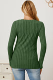 Basic Bae Full Size Ribbed V-Neck Long Sleeve T-Shirt - Fragrance Spice