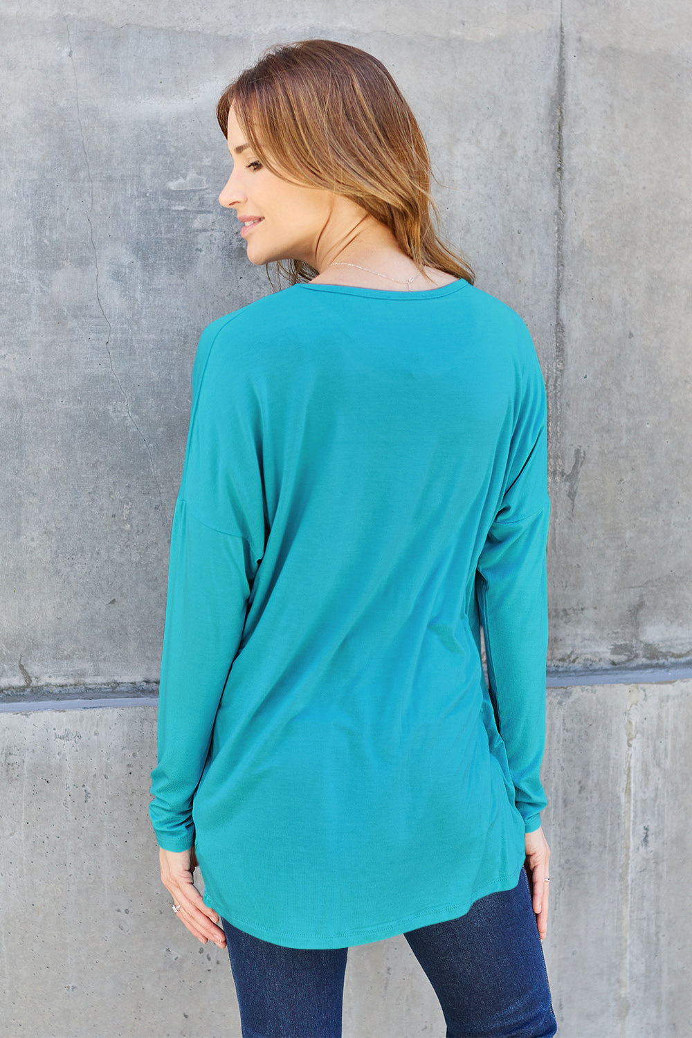 Basic Bae Full Size Round Neck Dropped Shoulder T-Shirt - Fragrance Spice