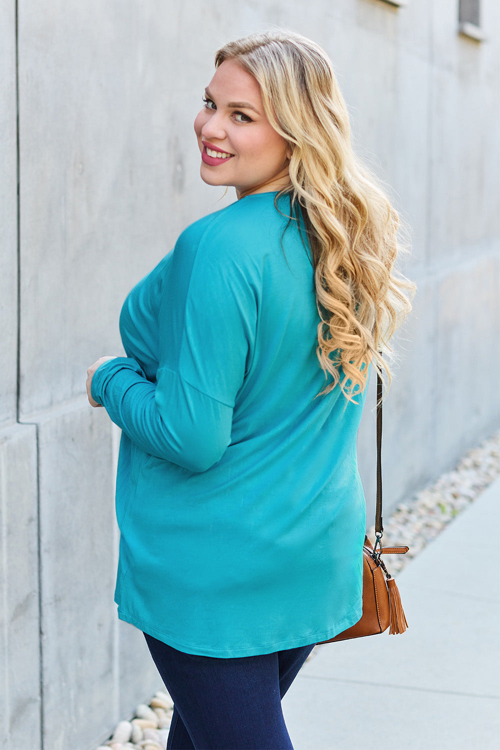 Basic Bae Full Size Round Neck Dropped Shoulder T-Shirt - Fragrance Spice