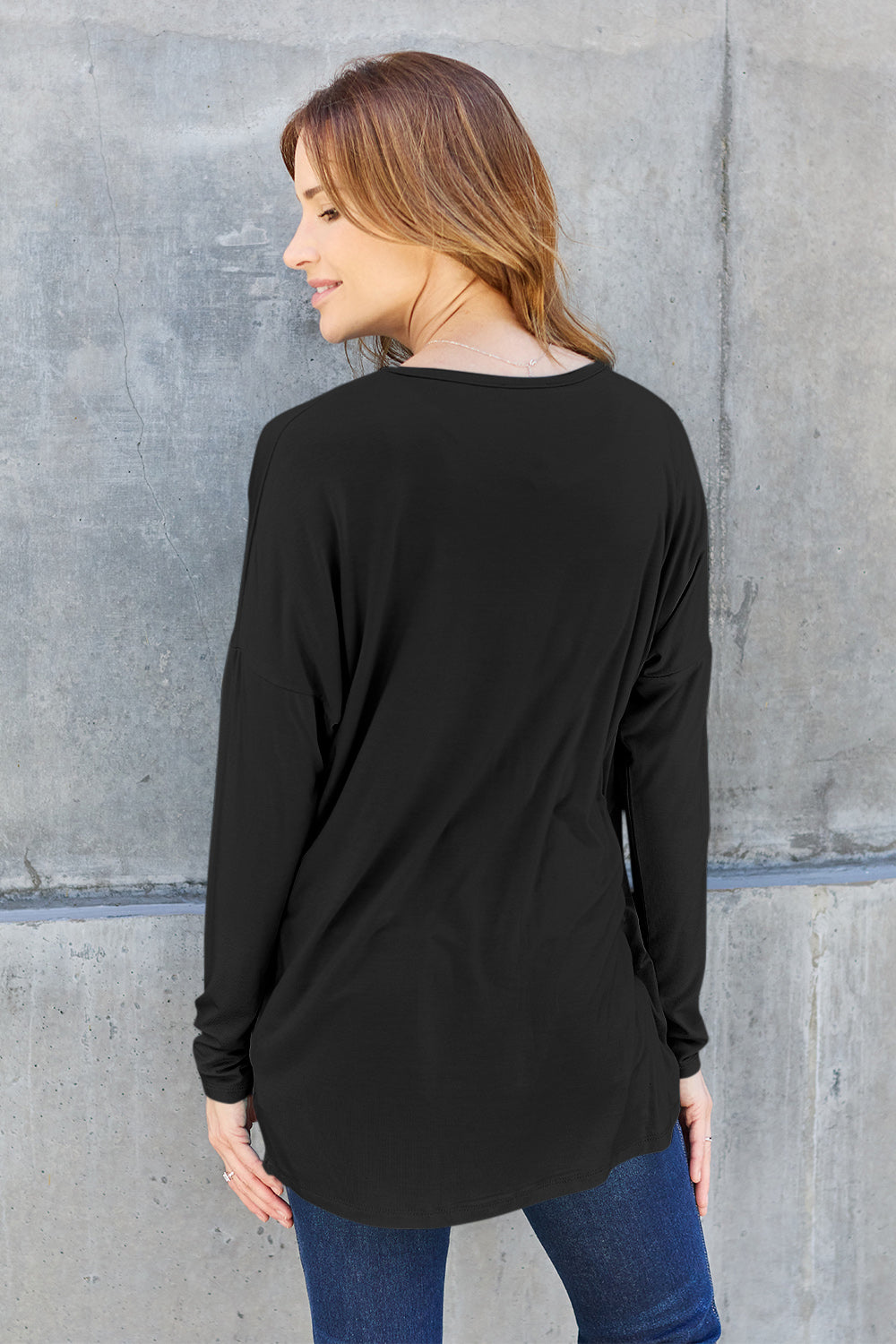 Basic Bae Full Size Round Neck Dropped Shoulder T-Shirt - Fragrance Spice