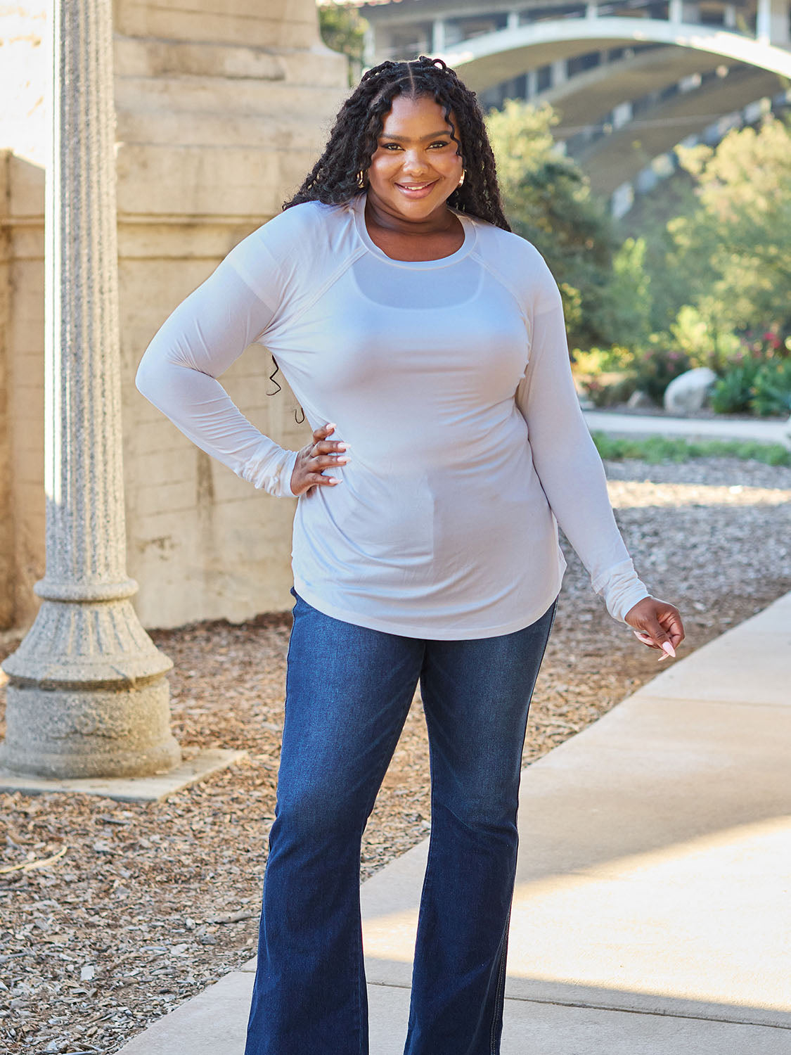 Basic Bae Full Size Round Neck Long Sleeve T-Shirt - Fragrance Spice