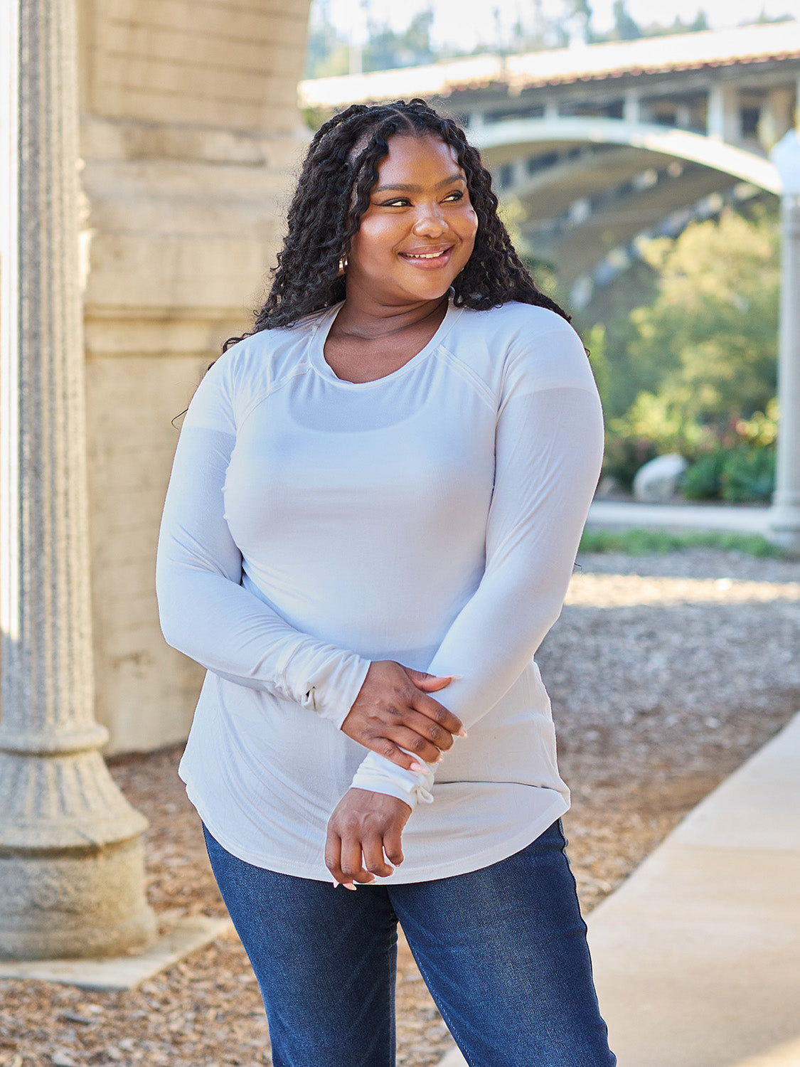 Basic Bae Full Size Round Neck Long Sleeve T-Shirt - Fragrance Spice