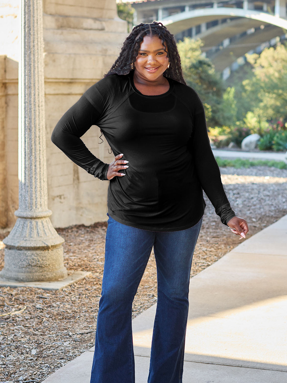 Basic Bae Full Size Round Neck Long Sleeve T-Shirt - Fragrance Spice