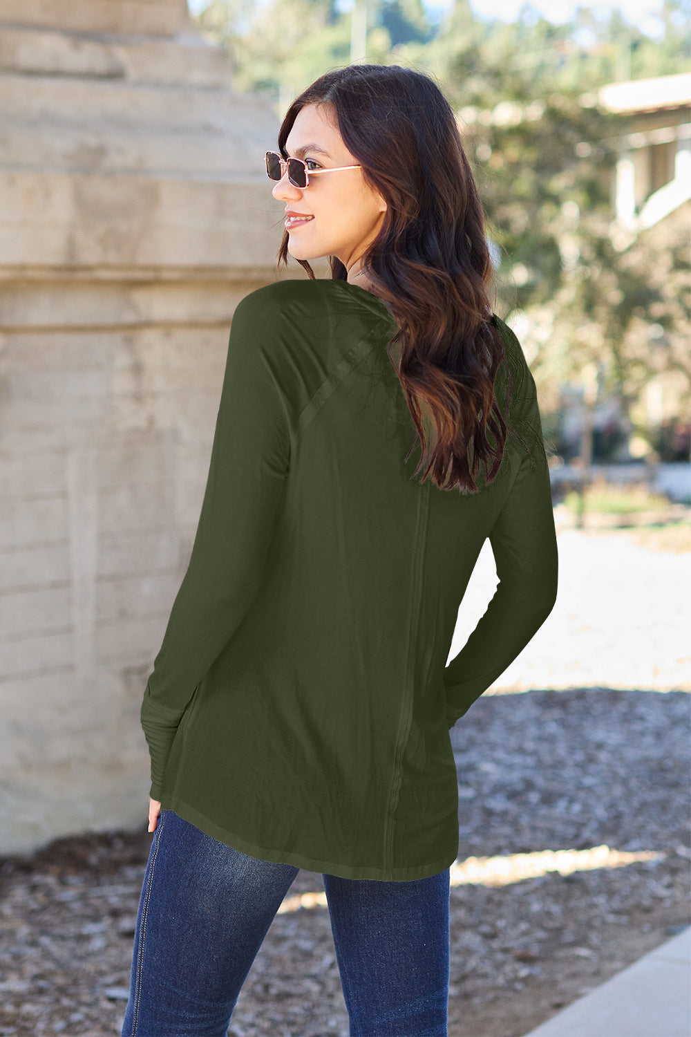 Basic Bae Full Size Round Neck Long Sleeve T-Shirt - Fragrance Spice