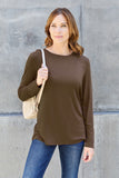 Basic Bae Full Size Round Neck Long Sleeve Top - Fragrance Spice