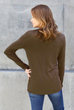 Basic Bae Full Size Round Neck Long Sleeve Top - Fragrance Spice