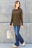 Basic Bae Full Size Round Neck Long Sleeve Top - Fragrance Spice