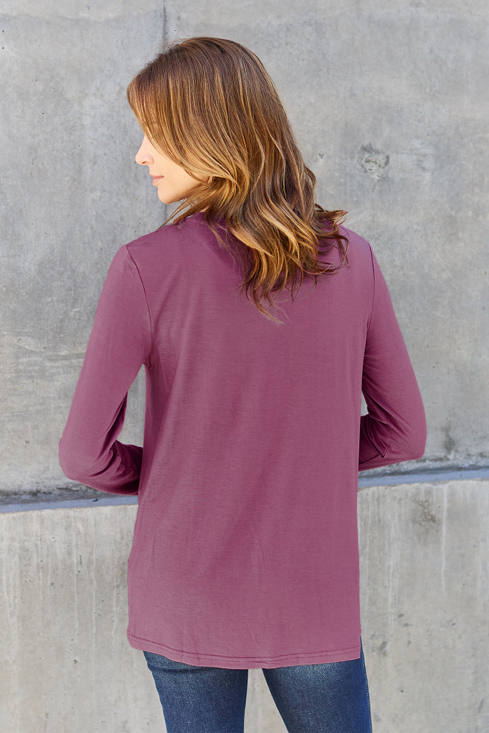 Basic Bae Full Size Round Neck Long Sleeve Top - Fragrance Spice