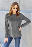Basic Bae Full Size Round Neck Long Sleeve Top - Fragrance Spice