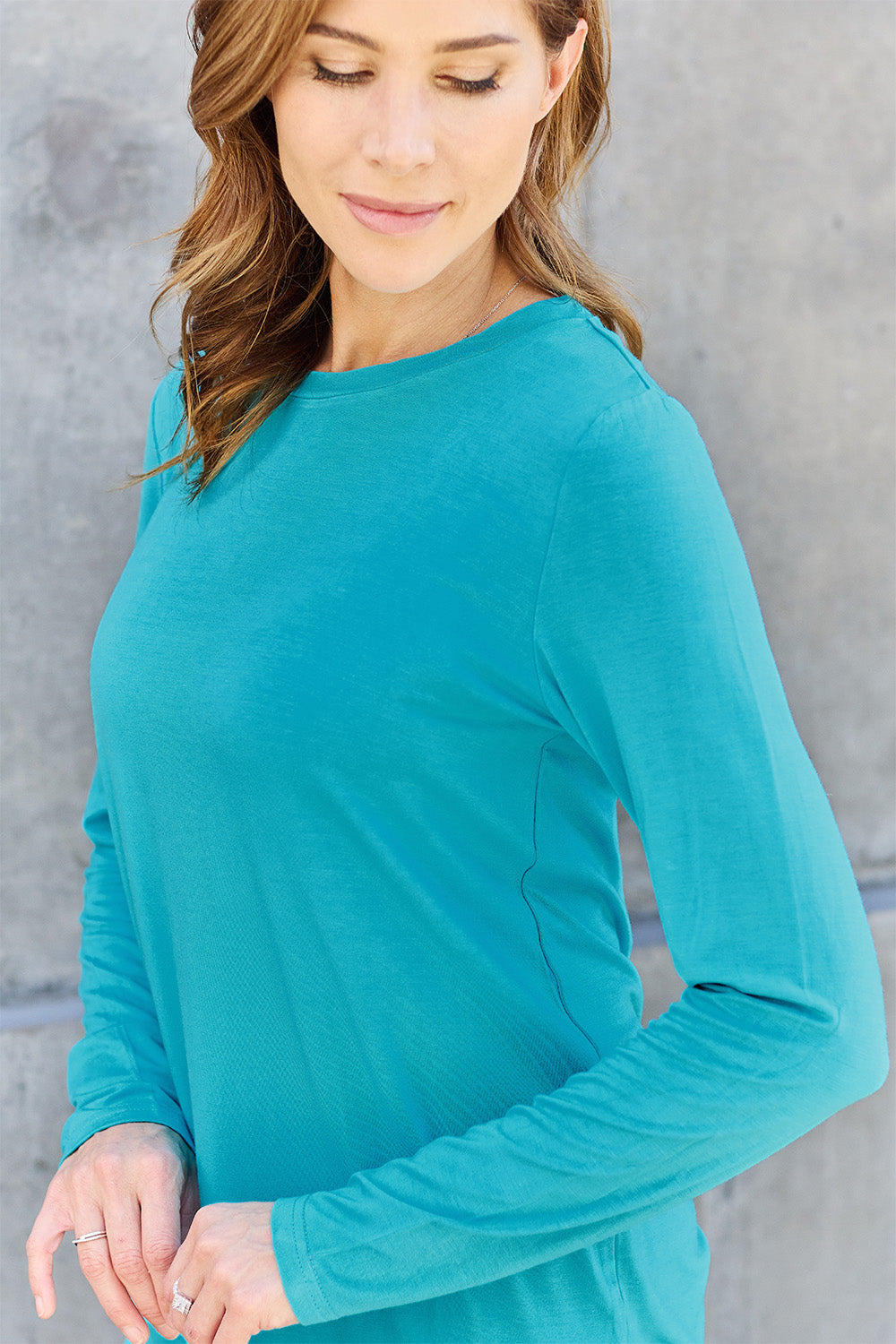 Basic Bae Full Size Round Neck Long Sleeve Top - Fragrance Spice