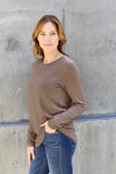 Basic Bae Full Size Round Neck Long Sleeve Top - Fragrance Spice