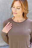 Basic Bae Full Size Round Neck Long Sleeve Top - Fragrance Spice