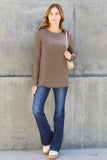 Basic Bae Full Size Round Neck Long Sleeve Top - Fragrance Spice