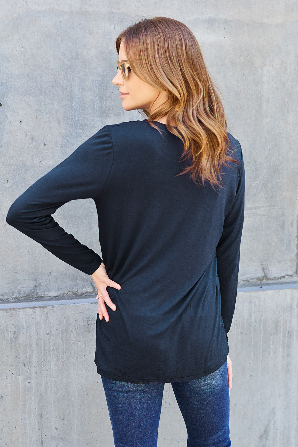 Basic Bae Full Size Round Neck Long Sleeve Top - Fragrance Spice