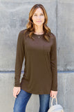 Basic Bae Full Size Round Neck Long Sleeve Top - Fragrance Spice