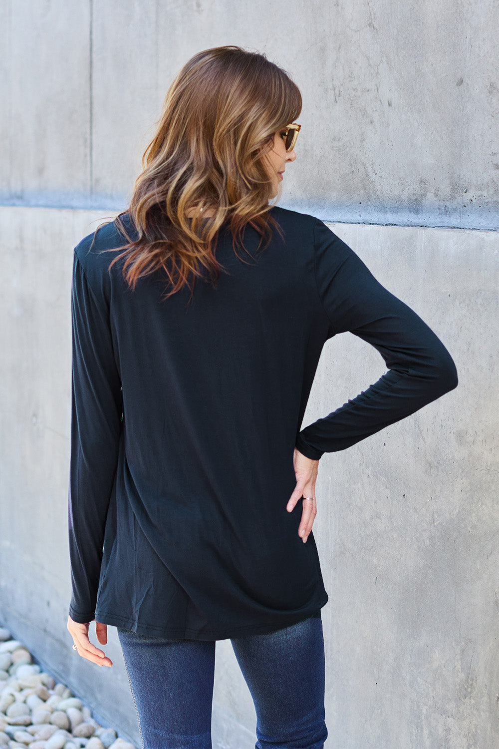 Basic Bae Full Size Round Neck Long Sleeve Top - Fragrance Spice