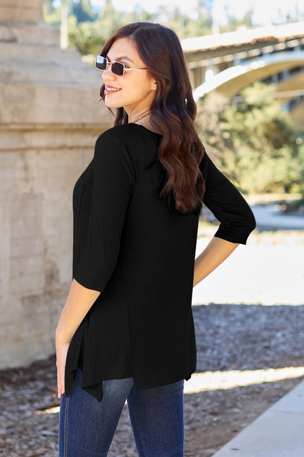 Basic Bae Full Size Round Neck Pocketed T-Shirt - Fragrance Spice