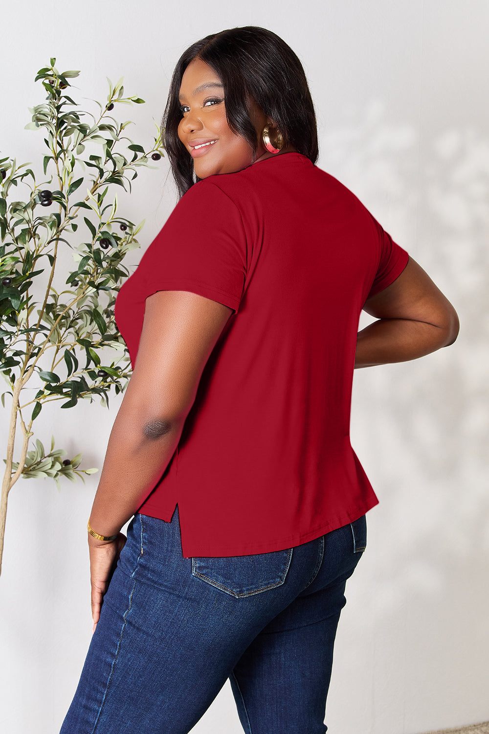 Basic Bae Full Size Round Neck Short Sleeve T-Shirt - Fragrance Spice