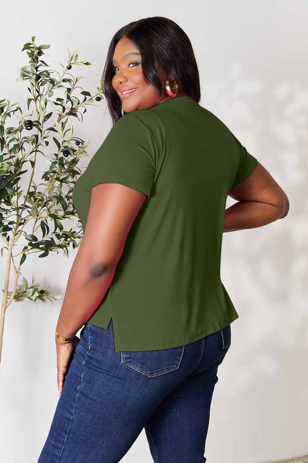 Basic Bae Full Size Round Neck Short Sleeve T-Shirt - Fragrance Spice
