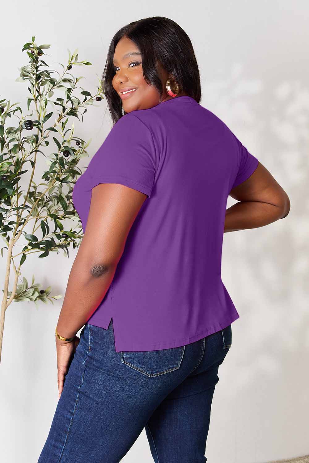 Basic Bae Full Size Round Neck Short Sleeve T-Shirt - Fragrance Spice