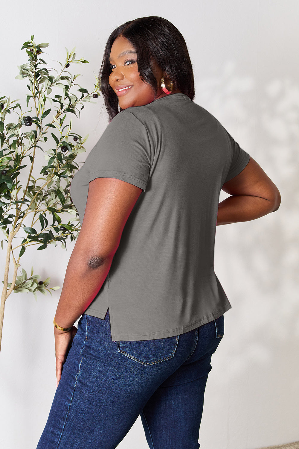 Basic Bae Full Size Round Neck Short Sleeve T-Shirt - Fragrance Spice